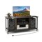 Gray TV Stand Media Console with Cable Management Adjustable Shelves Side Storage USB Charging